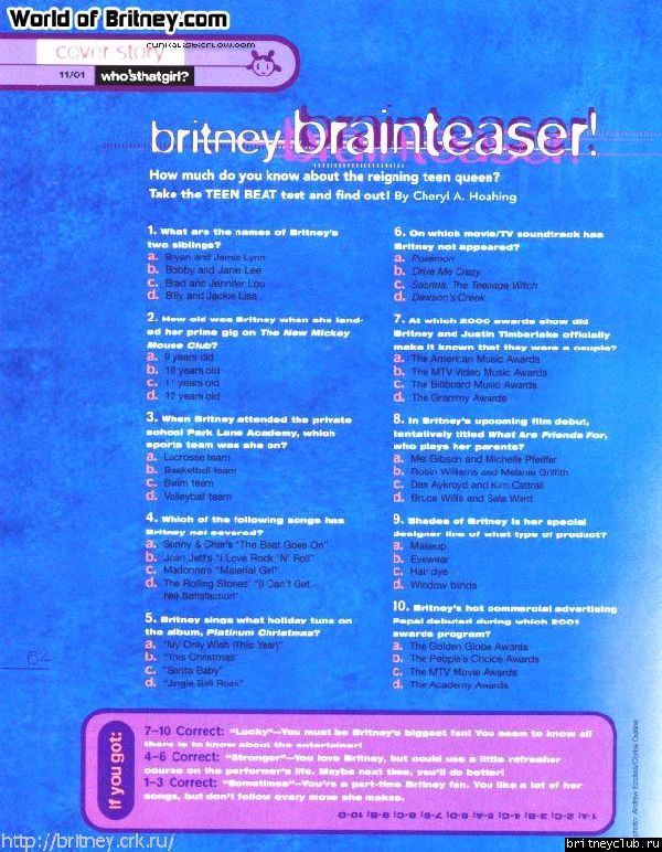 Журнал "Teen Beat" (Ноябрь 2001)6.jpg(Бритни Спирс, Britney Spears)