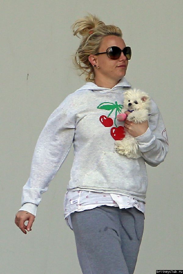 Бритни с белым щенком посетила ветеринарную клинику18.jpg(Бритни Спирс, Britney Spears)